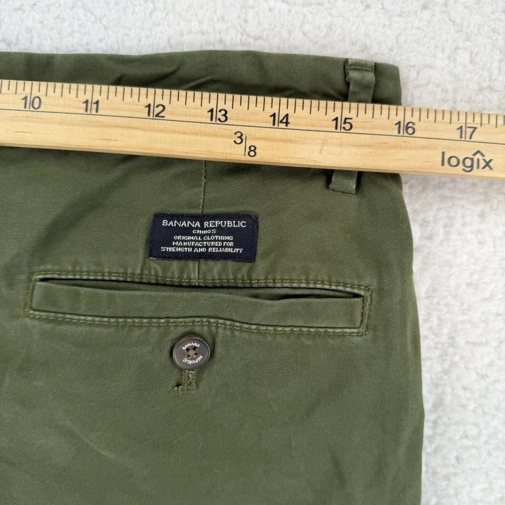Banana Republic Pants Mens 31x30 Green‎ Slim Tapered Fit Chino Stretch (31x27)